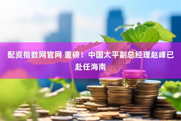 配资指数网官网 重磅！中国太平副总经理赵峰已赴任海南